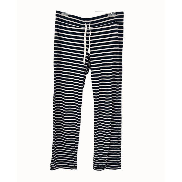 J. CREW WOMEN'S B&W STRIPED DRAWSTRING LOUNGE PANTS - S - Picture 1 of 4